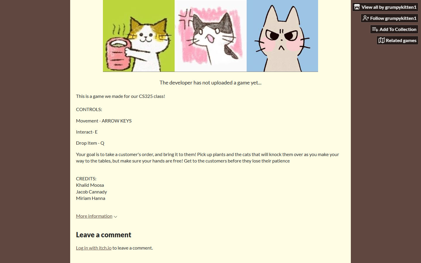 A screenshot of Catfe au Lait