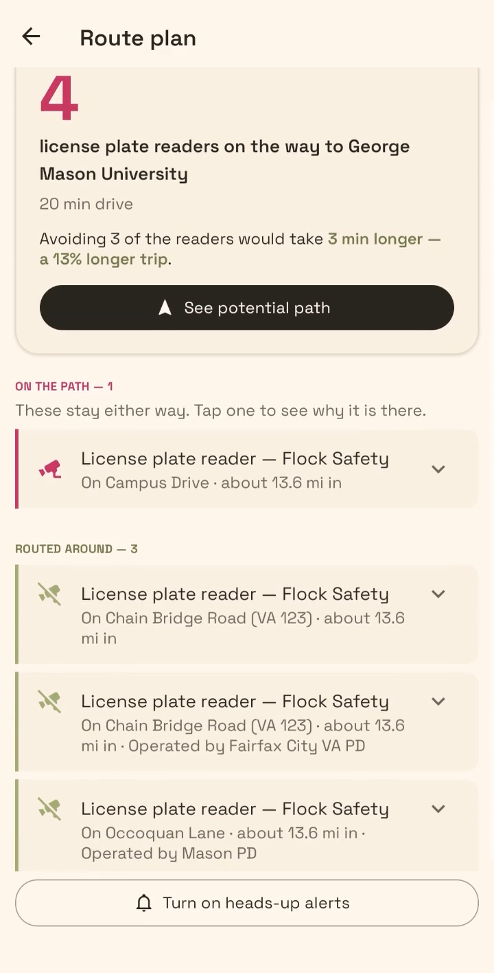A screenshot of flock-off