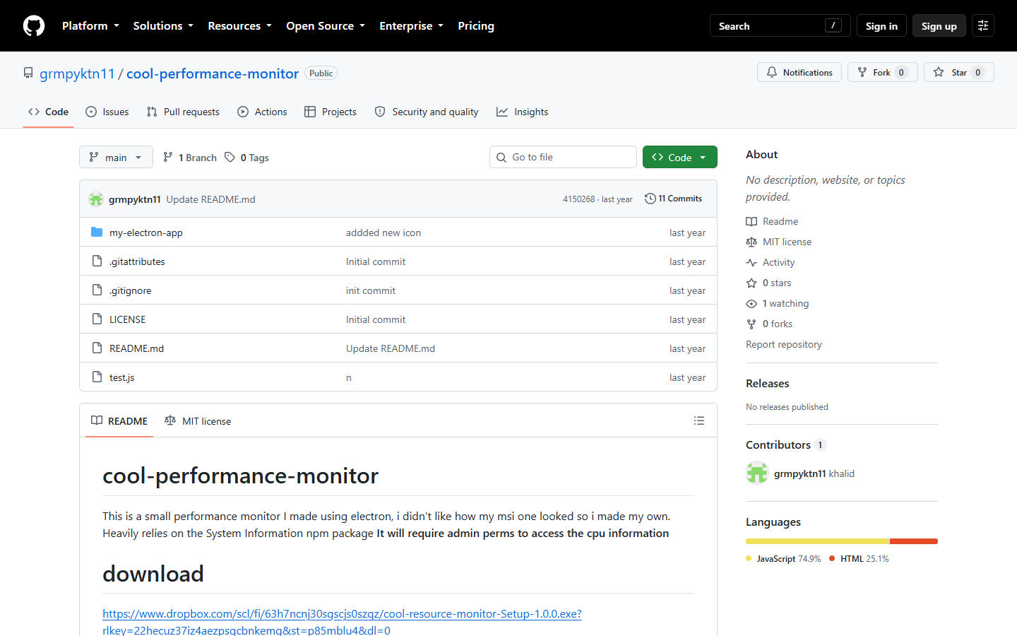 A screenshot of Resource Monitor