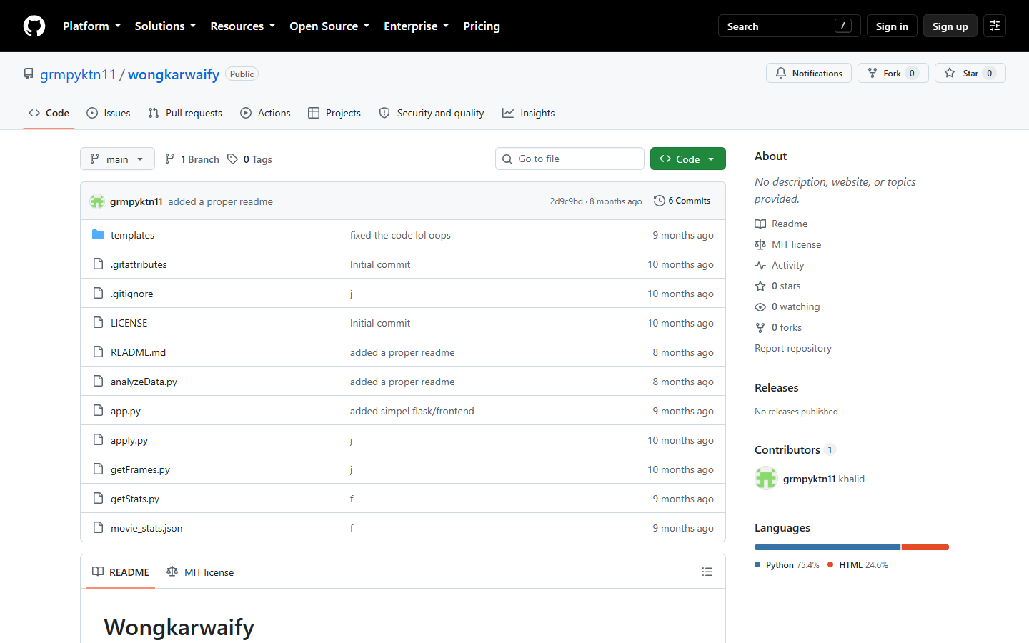 A screenshot of wkw-ify